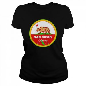 I love San Diego California ca flag and bear badge  Classic Women's T-shirt