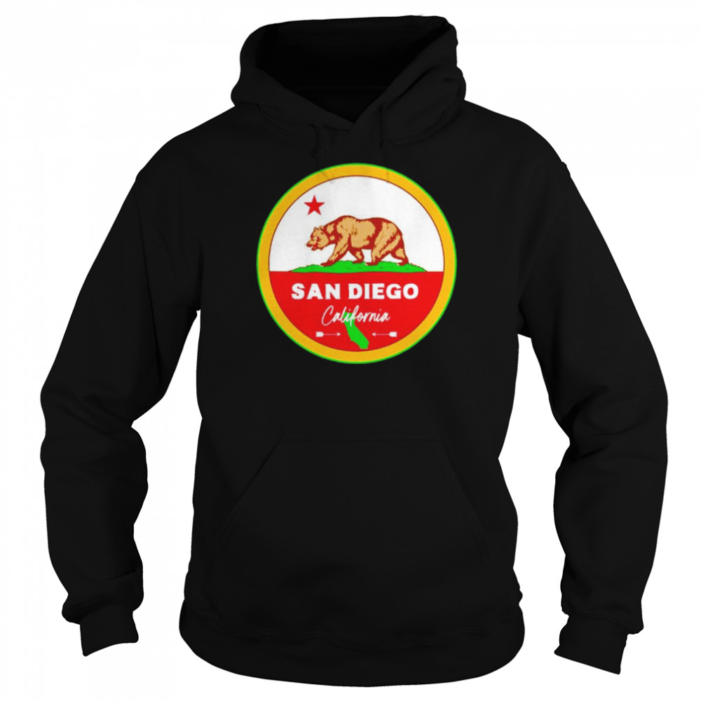 I love San Diego California ca flag and bear badge  Unisex Hoodie