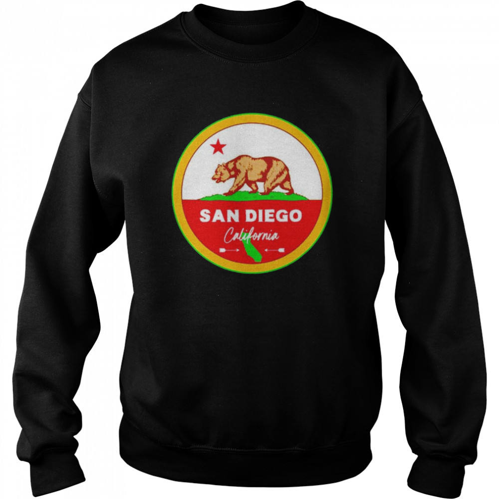 I love San Diego California ca flag and bear badge  Unisex Sweatshirt