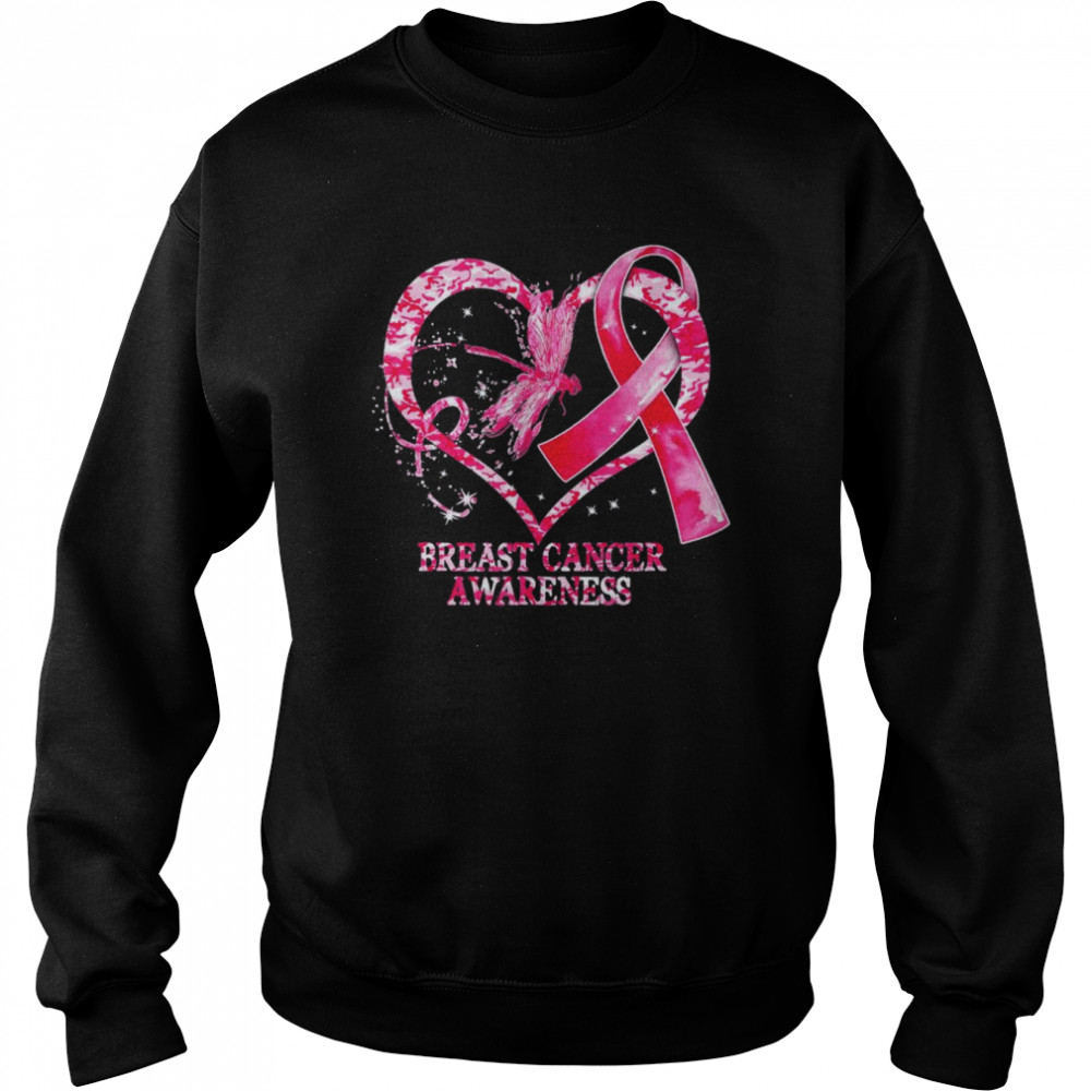 In October We Wear Pink Breast Cancer Awareness Dragonfly T-Shirt Unisex Sweatshirt