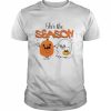 Jis’s The Season Cute Pumpkin And Ghost Spooky Season Halloween Graphic  Classic Men's T-shirt