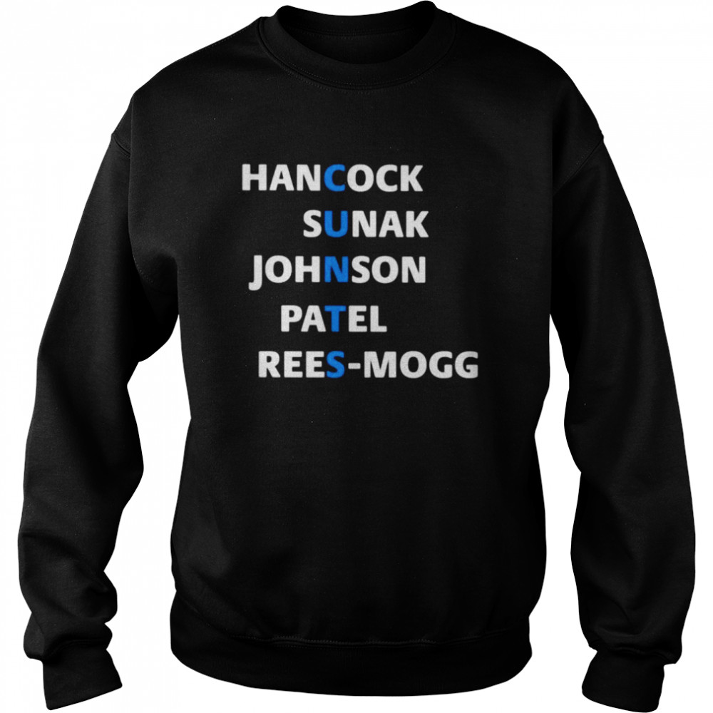 John lyons hancock sunak johnson patel rees mogg  Unisex Sweatshirt