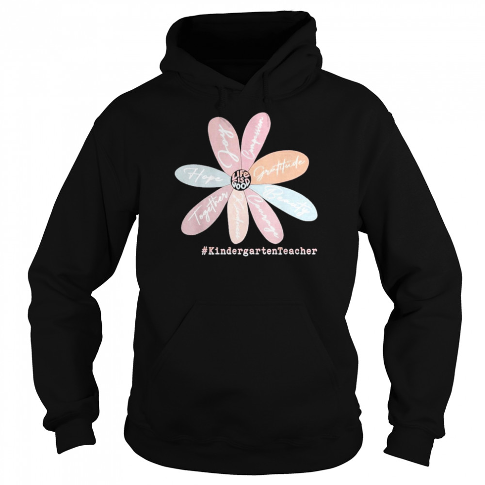 Kindergarten Teacher Back To School Retro Daisy Affirmations Shirt Unisex Hoodie