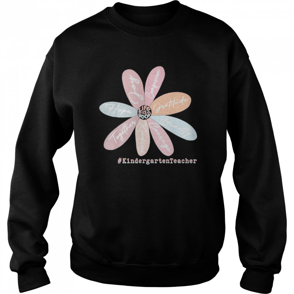 Kindergarten Teacher Back To School Retro Daisy Affirmations Shirt Unisex Sweatshirt