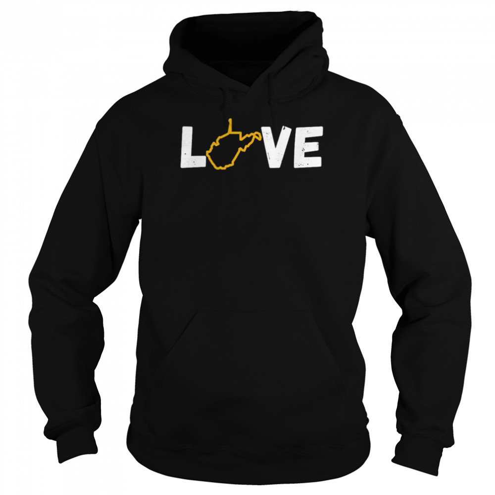 Love West Virginia Map  Unisex Hoodie