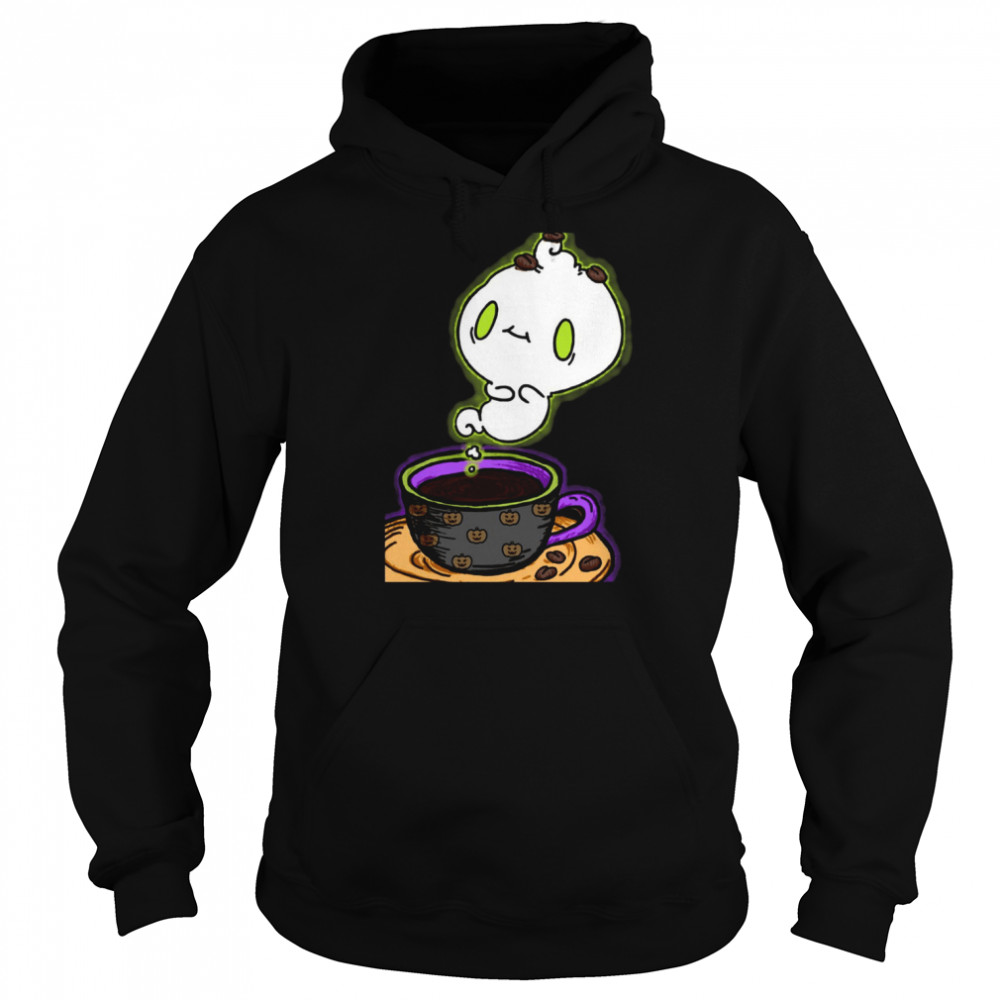 More Espresso Less Depresso Halloween Cute Ghost  Unisex Hoodie