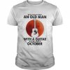 Never underestimate an old Man with a Guitar who was born in October blood moon  Classic Men's T-shirt