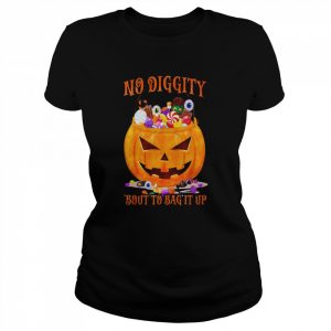 No Diggity ‘Bout To Bag It Up Scary Pumpkin Head Halloween Pumpkin Horror Candies  Classic Women's T-shirt