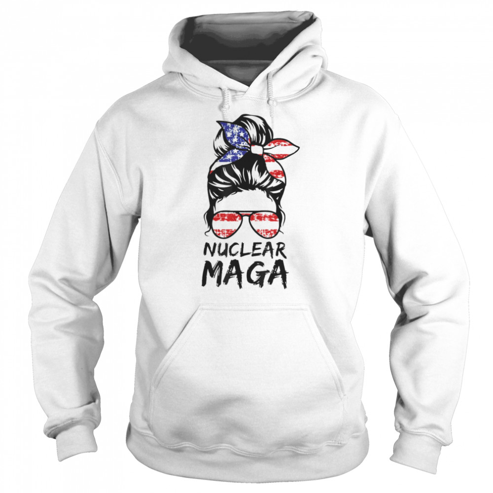 Nuclear maga messy bun American flag pro Trump  Unisex Hoodie