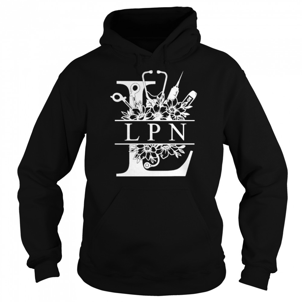 Nurse Split Floral Frame LPN Shirt Unisex Hoodie