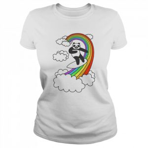 Pandas Surf Rainbows  Classic Women's T-shirt