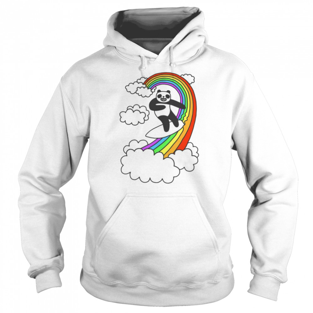 Pandas Surf Rainbows  Unisex Hoodie