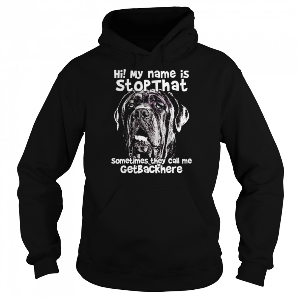 Pitbull Hi my name is stop that sometimes they call me get back here  Unisex Hoodie