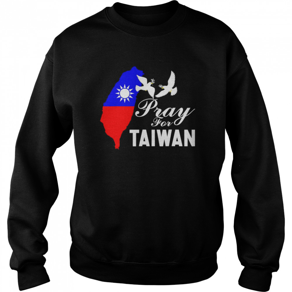 Pray For Taiwan Support Taiwanese Flag Heart T-Shirt Unisex Sweatshirt