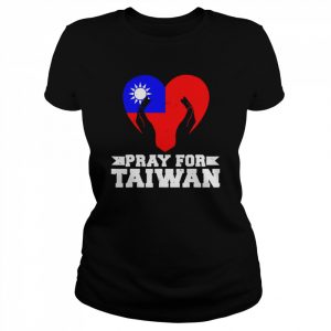 Pray For Taiwan Supporter Taiwanese Flag Heart T-Shirt Classic Women's T-shirt