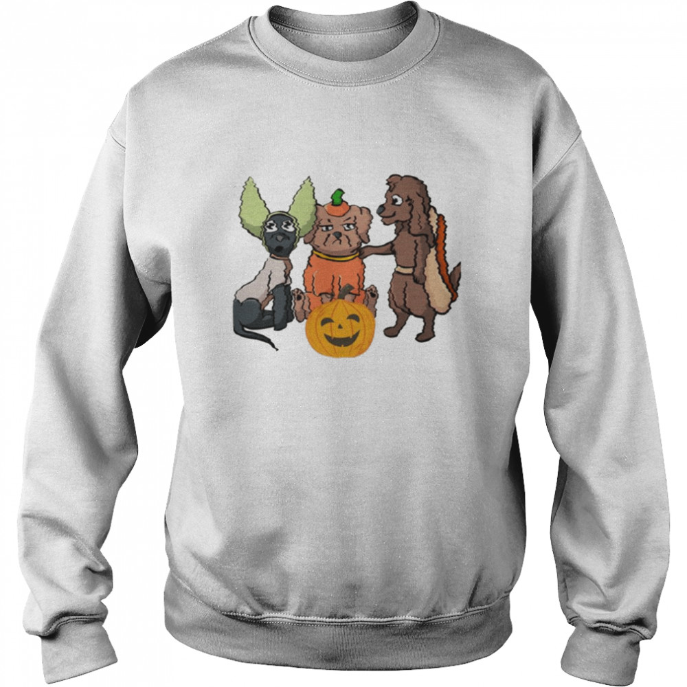 Puppies Meme Pumpkin Halloween Spooky Night  Unisex Sweatshirt