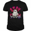 Purple Pink Funny Halloween Stay Spooky  Classic Men's T-shirt