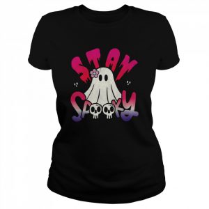 Purple Pink Funny Halloween Stay Spooky  Classic Women's T-shirt