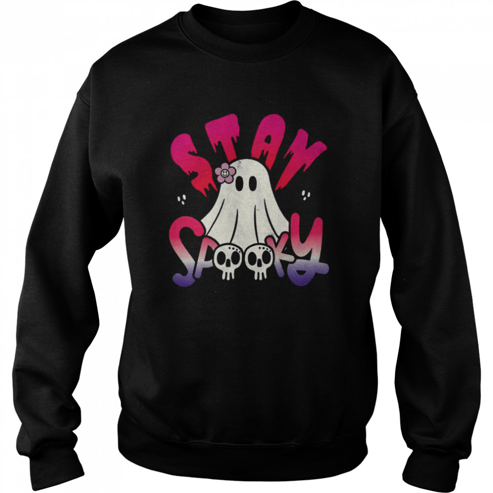 Purple Pink Funny Halloween Stay Spooky  Unisex Sweatshirt