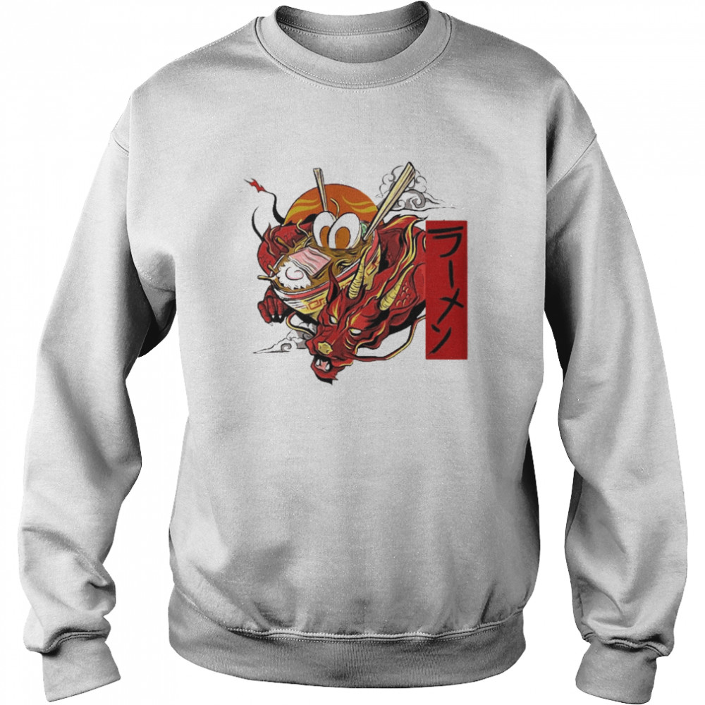 Ramen Dragon Kawaii Anime Tee Japanese Shirt Unisex Sweatshirt