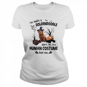 Red Goldendoodle Dog I’m Really A Goldendoodle Don’t Let This Human Costume Fool You Halloween Shirt Classic Women's T-shirt