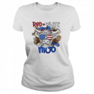 Red White And Moo Highland Cow  Classic Women's T-shirt