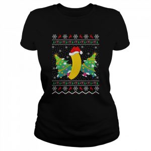 Santa Hat Banana Fruit Xmas Gift Ugly Banana Christmas Shirt Classic Women's T-shirt