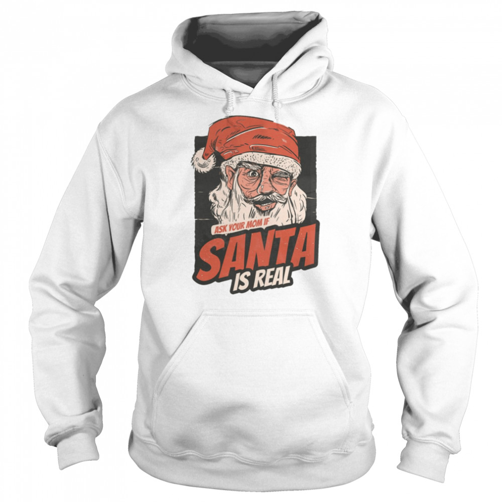 Santa Is Real Christmas Vintage  Unisex Hoodie