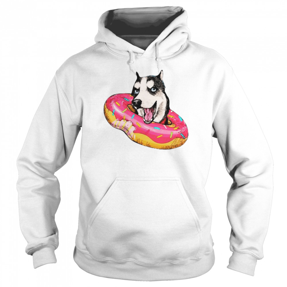 Sily Illustratio Siberian Funny Husky Donut  Unisex Hoodie