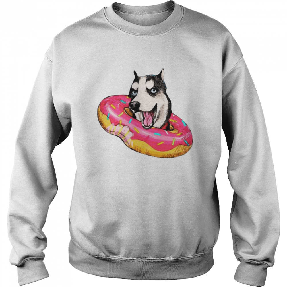 Sily Illustratio Siberian Funny Husky Donut  Unisex Sweatshirt