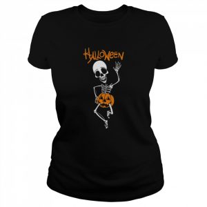 Skeleton Pumpkin Halloween Shirt Classic Women's T-shirt