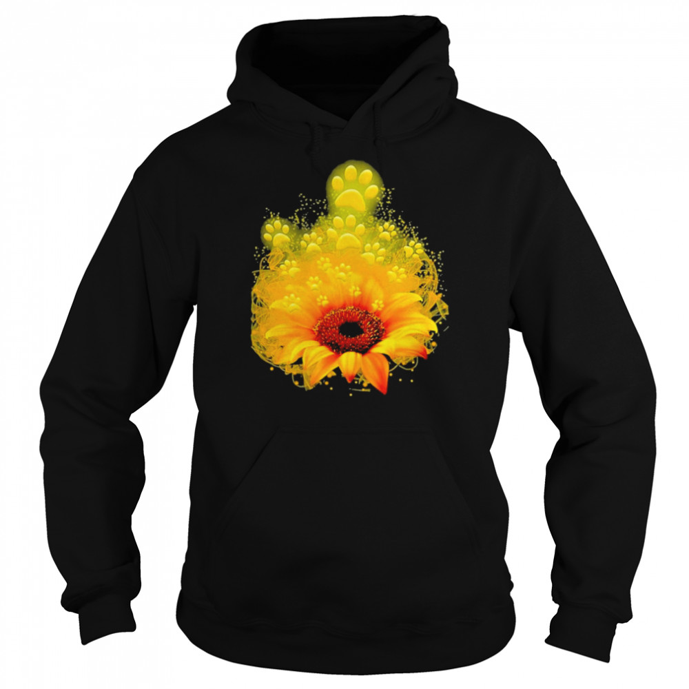 Sunflower Flower Paws Shirt Unisex Hoodie