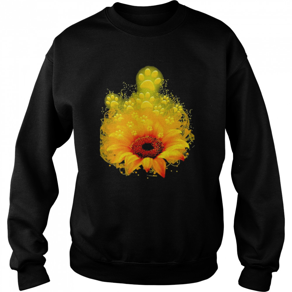 Sunflower Flower Paws Shirt Unisex Sweatshirt