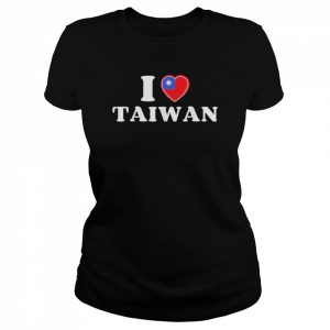 Taiwanese Flag Heart I Love Taiwan Heart I Stand with Taiwan T-Shirt Classic Women's T-shirt