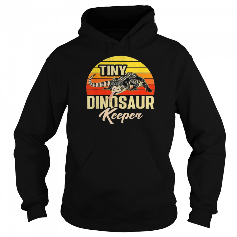 Tegu Lizard Reptile Tiny Dinosaur Keeper Retro Herpetologist T-Shirt Unisex Hoodie