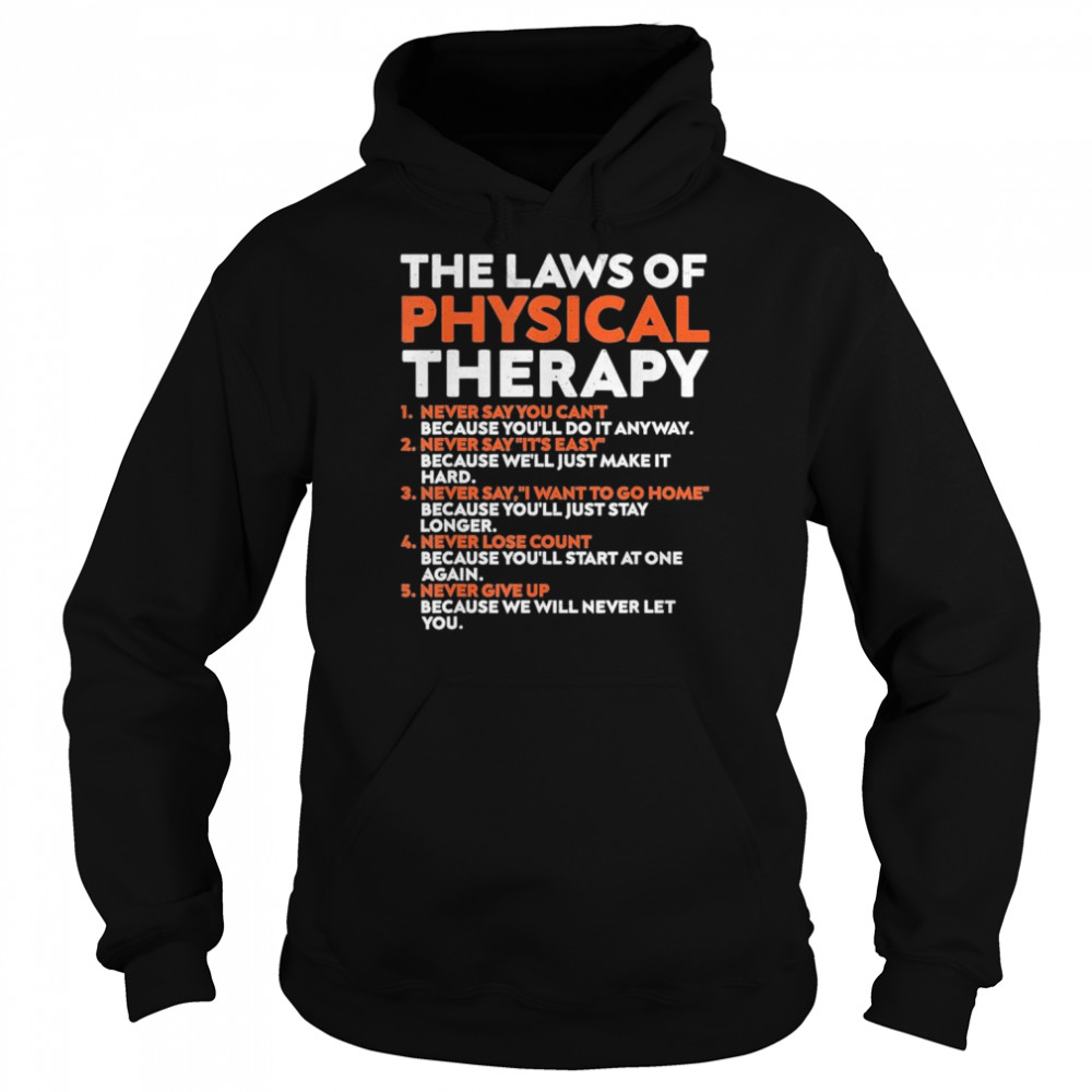 The Laws Of Physical Therapy Motivational Goals Pt T-Shirt Unisex Hoodie