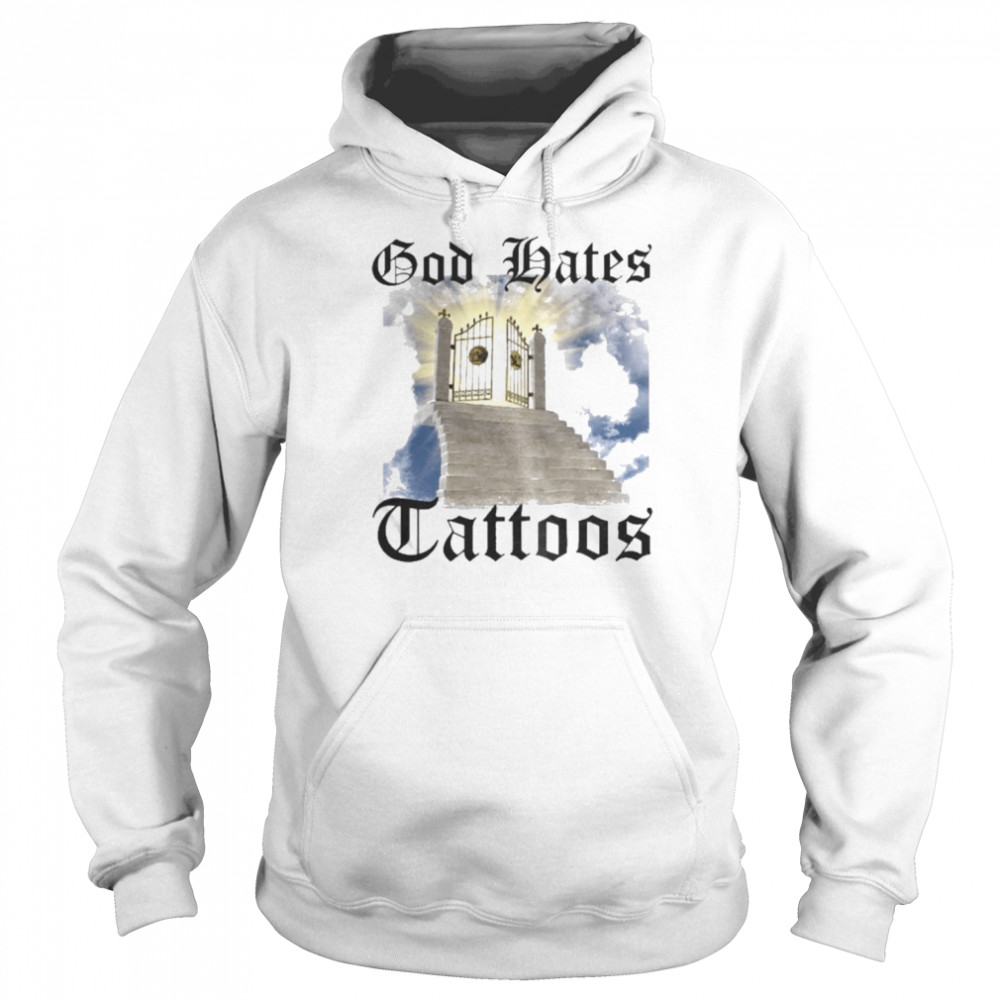 Trashcanpaul White God Hates Tattoos  Unisex Hoodie