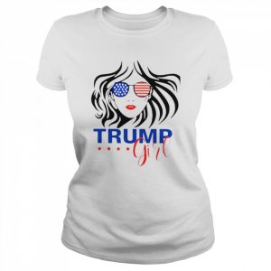 Trump girl glasses American flag  Classic Women's T-shirt