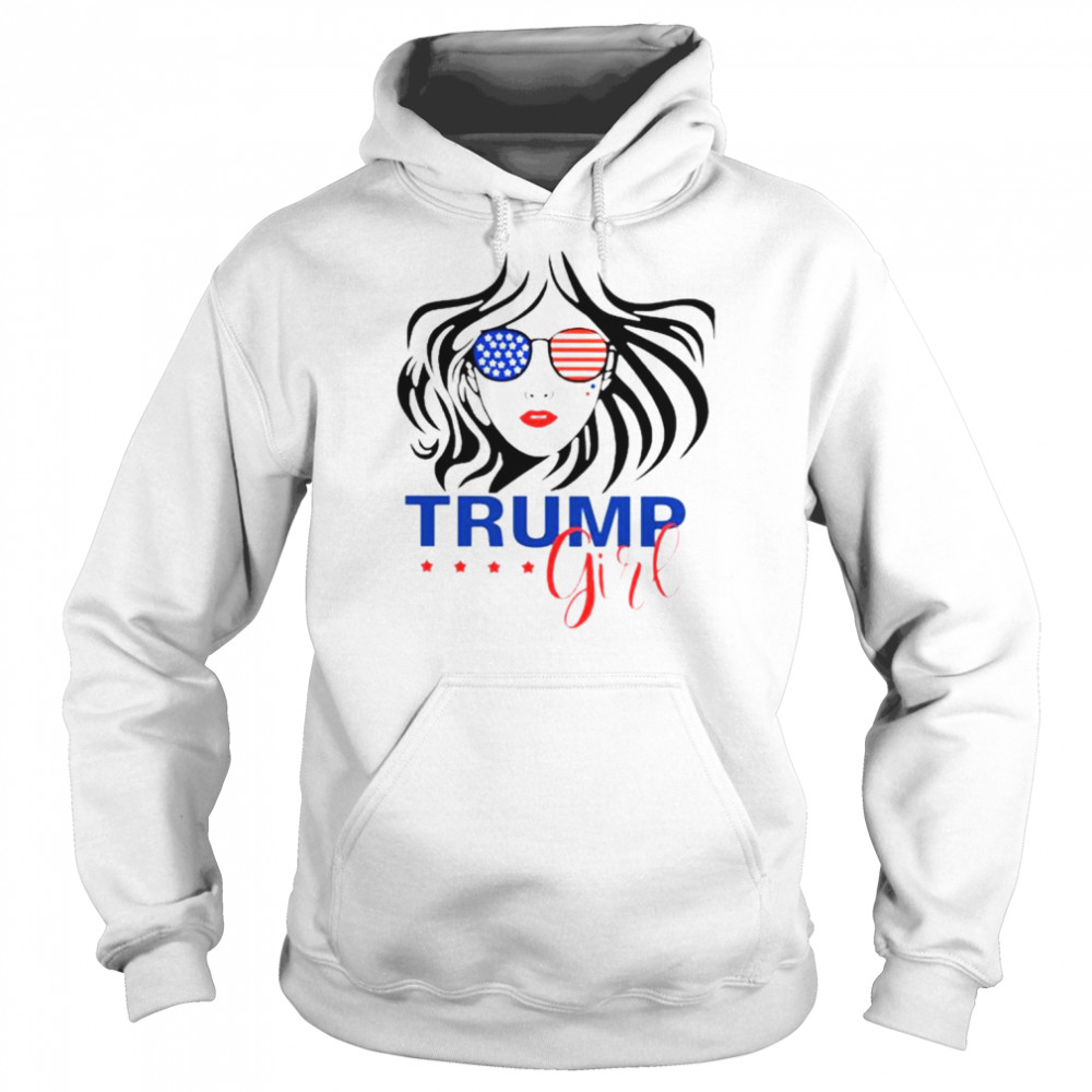 Trump girl glasses American flag  Unisex Hoodie