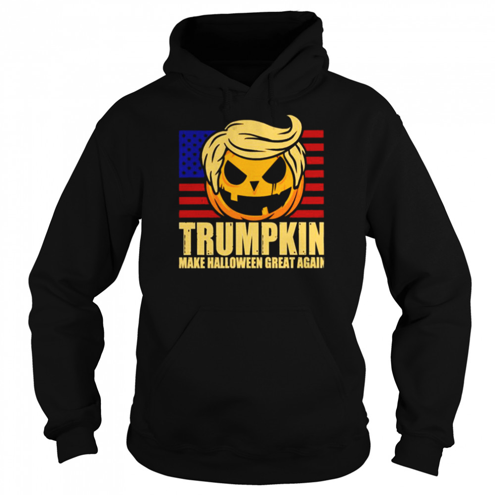 Trumpkin America Flag Trump Halloween Spooky Night  Unisex Hoodie