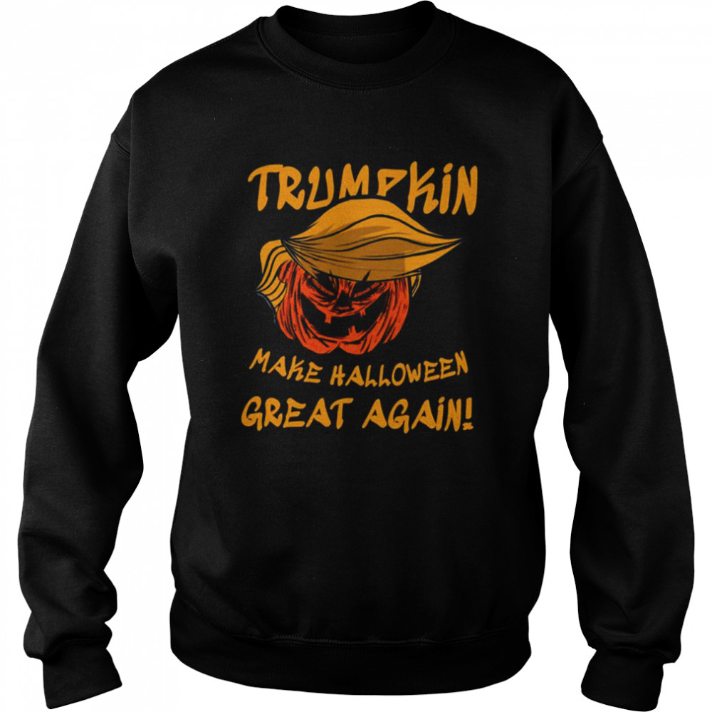 Trumpkin Make Great Again Haircarved Trump Pumpkin Llama Lauren Halloween Spooky Night  Unisex Sweatshirt