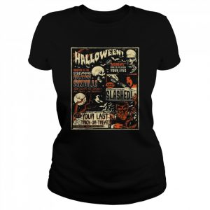 Vintage Horror Movie Poster Terror Old Time Halloween  Classic Women's T-shirt