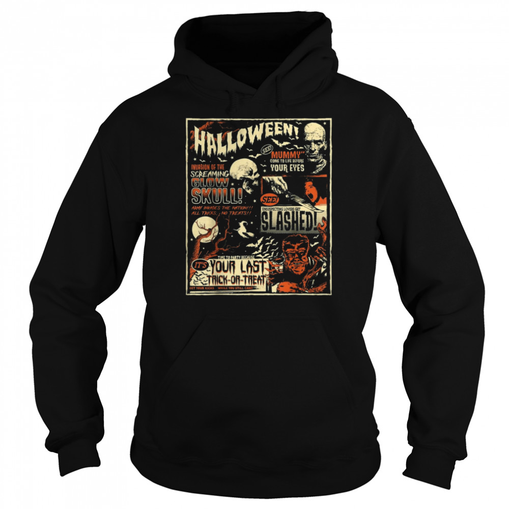 Vintage Horror Movie Poster Terror Old Time Halloween  Unisex Hoodie