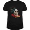 Watercolor Gothic Skull On A Book With Thorns And Black Roses  Classic Men's T-shirt