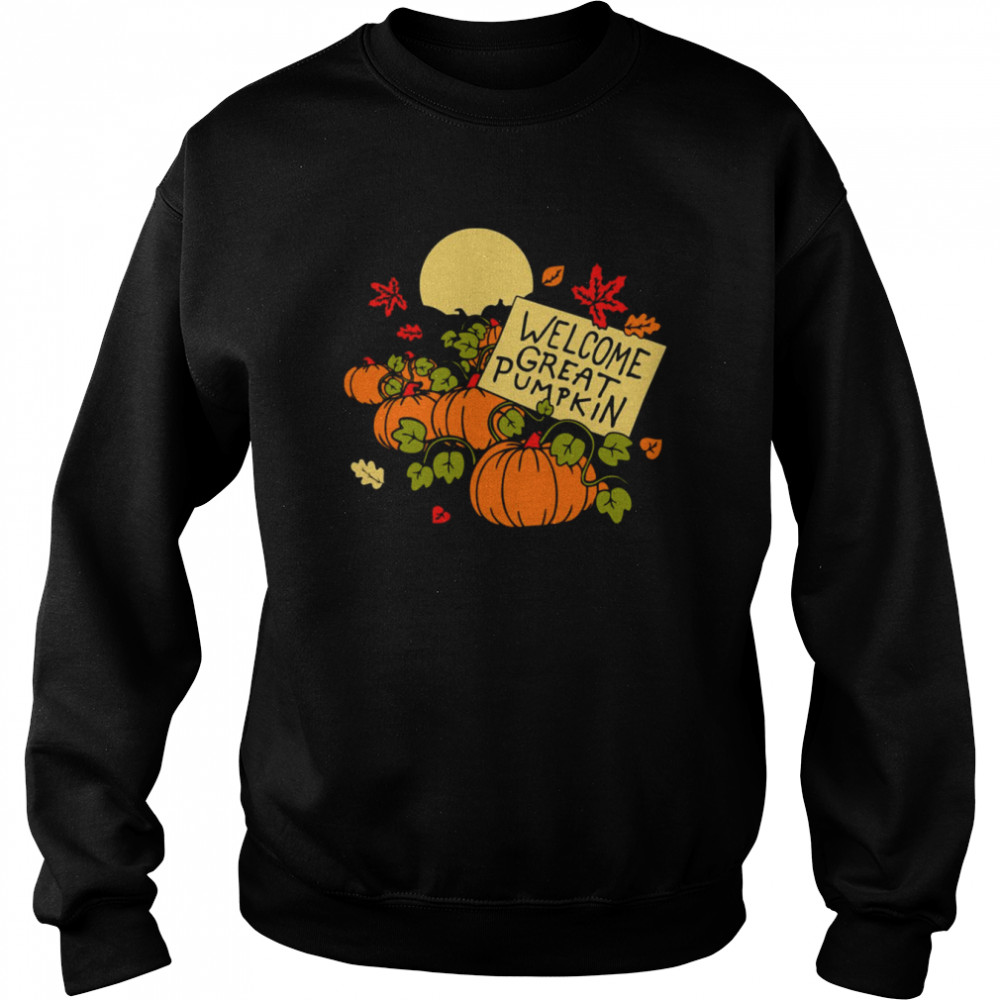 Welcome Great Pumpkin Spooky Halloween Ghost Vintage  Unisex Sweatshirt