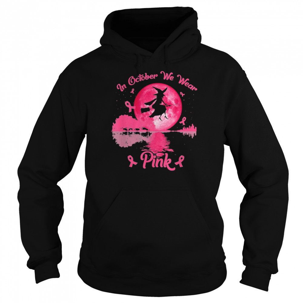 Witches In October We Wear Pink Autumn Fall Breast Cancer Essential T-Shirt Unisex Hoodie