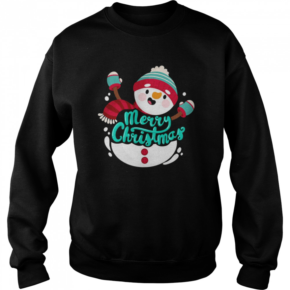 Adorable Reindeer Snowman Christmas  Unisex Sweatshirt