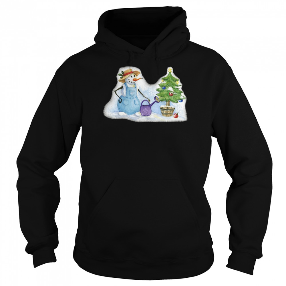 Aesthetic Art Snowman Gardener Snowman  Unisex Hoodie