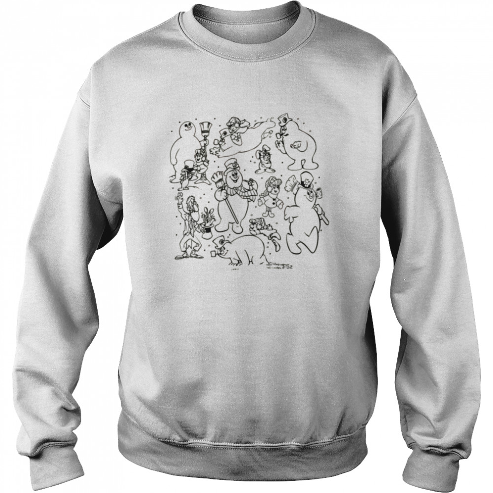 Aesthetic Lineart Frosty The Snowman Christmas  Unisex Sweatshirt