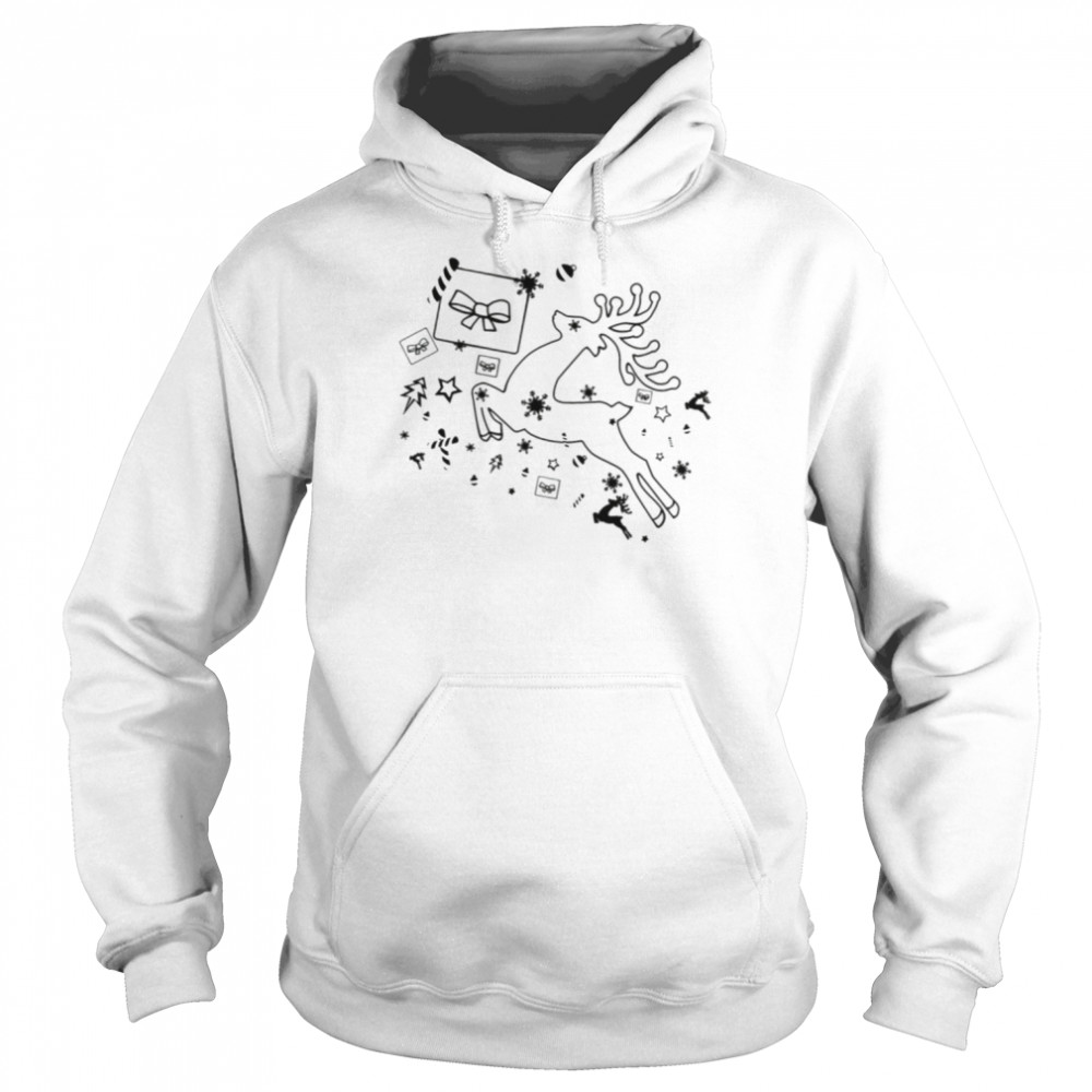 Aesthetic Lineart Merry Christmas And Happy New Year 2022  Unisex Hoodie